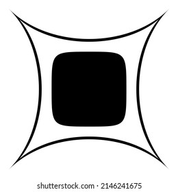 Square Star Abstract Flat Icon Isolated On White Background