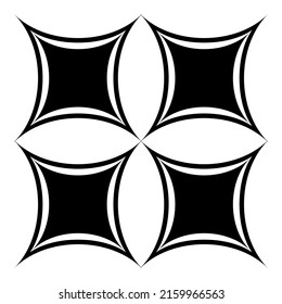 Square Star Abstract Flat Icon Isolated On White Background