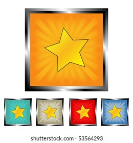 Square star vector buttons