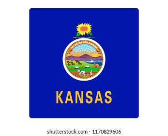 Square State Flag of Kansas