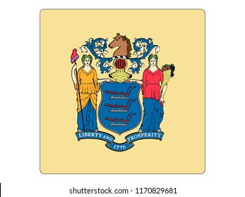 Square State Flag of New Jersey