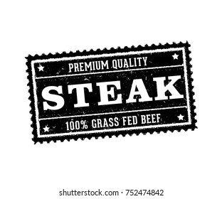 square steak products sign stamp 