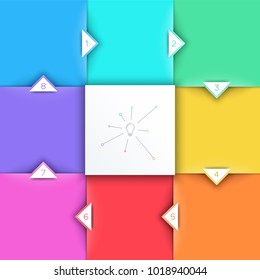 Square Steps 3d Background With Arrow Points 1 to 8 Vector