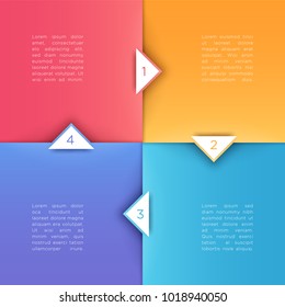 Square Steps 3d Background With Arrow Points 1 to 4 Vector