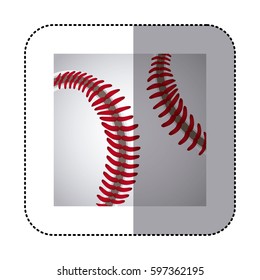 square sticker background with baseball ball texture vector illustration