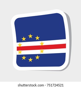 Square sticker with flag of Cape Verde. high quality flag of Cape Verde square glossy icons. vector illustration.