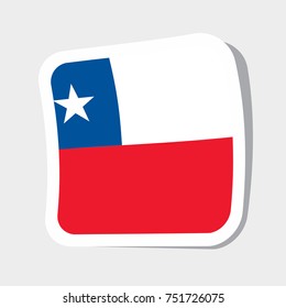 Square sticker with flag of Chile. high quality flag of Chile square glossy icons. vector illustration.