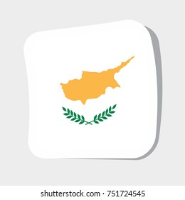 Square sticker with flag of Cyprus. high quality flag of Cyprus square glossy icons. vector illustration.