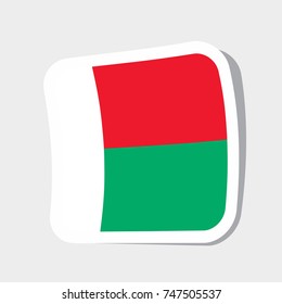 Square sticker with flag of Madagascar. high quality flag of Madagascar square glossy icons. vector illustration.