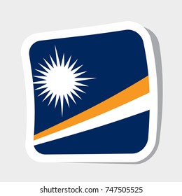 Square sticker with flag of Marshall Islands. high quality flag of Marshall Islands square glossy icons. vector illustration.