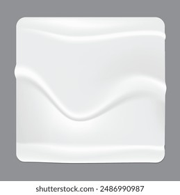 Plantilla adhesiva cuadrada. Vector blanco realista. Maqueta.