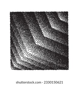 Quadrat mit steifem Farbverlauf. Halftone geometrische Überblendung.