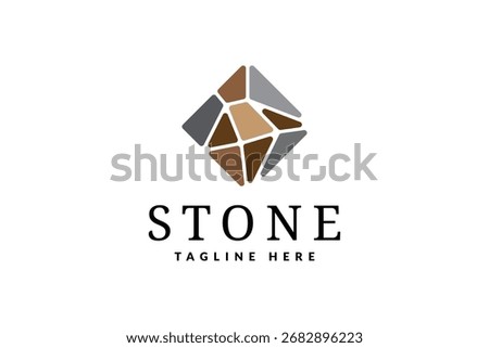 square stone logo design. line art vector illustration logo