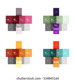 Square and stripes geometric infographic templates. Geometric business abstract background for workflow layout, diagram, number options or web design