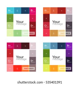 Square and stripes geometric infographic templates. Geometric business abstract background for workflow layout, diagram, number options or web design