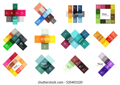 Square and stripes geometric infographic templates. Geometric business abstract background for workflow layout, diagram, number options or web design