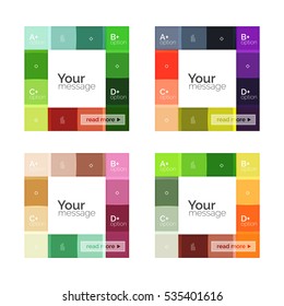 Square and stripes geometric infographic templates. Geometric business abstract background for workflow layout, diagram, number options or web design