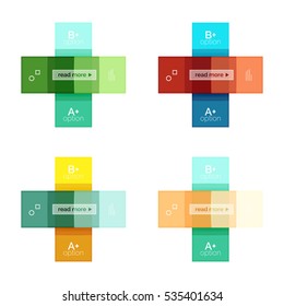 Plantillas de infografía geométrica cuadrada y de rayas. Fondo abstracto de negocio geométrico para diseño de flujo de trabajo, diagrama, opciones de número o diseño web