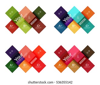 Square and stripes geometric infographic templates. Geometric business abstract background for workflow layout, diagram, number options or web design