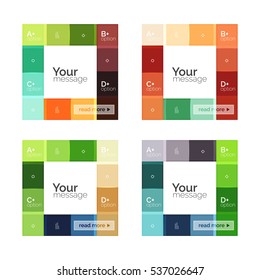 Square and stripes geometric infographic templates. Geometric business abstract background for workflow layout, diagram, number options or web design