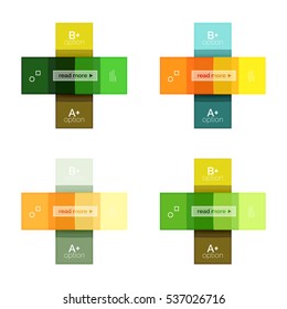 Plantillas de infografía geométrica cuadrada y de rayas. Fondo abstracto de negocio geométrico para diseño de flujo de trabajo, diagrama, opciones de número o diseño web