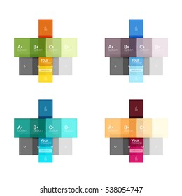 Square and stripes geometric infographic templates. Geometric business abstract background for workflow layout, diagram, number options or web design