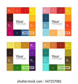 Square and stripes geometric infographic templates. Geometric business abstract background for workflow layout, diagram, number options or web design