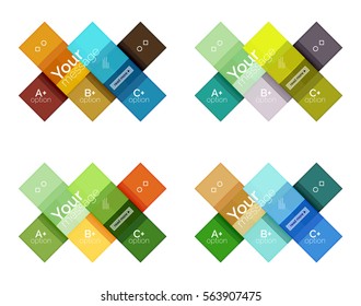 Square and stripes geometric infographic templates. Geometric business abstract background for workflow layout, diagram, number options or web design