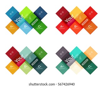 Square and stripes geometric infographic templates. Geometric business abstract background for workflow layout, diagram, number options or web design