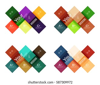 Square and stripes geometric infographic templates. Geometric business abstract background for workflow layout, diagram, number options or web design