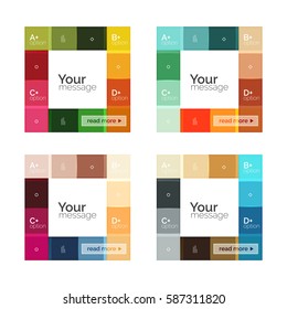 Square and stripes geometric infographic templates. Geometric business abstract background for workflow layout, diagram, number options or web design