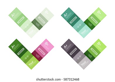 Quadratische und Streifen geometrische Infografik-Vorlagen. Geometrischer abstrakter Hintergrund für das Workflow-Layout, Diagramm, Zahlenoptionen oder Webdesign