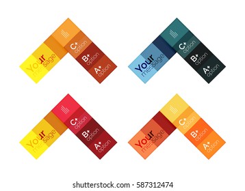 Quadratische und Streifen geometrische Infografik-Vorlagen. Geometrischer abstrakter Hintergrund für das Workflow-Layout, Diagramm, Zahlenoptionen oder Webdesign