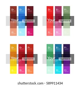 Plantillas de infografía geométrica cuadrada y de rayas. Fondo abstracto de negocio geométrico para diseño de flujo de trabajo, diagrama, opciones de número o diseño web