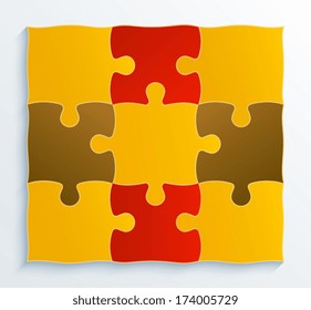 Square structure pieces of puzzles, business concept, motivation, web design, mobile design, media