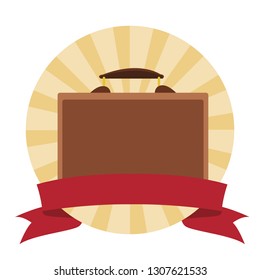 square suitcase cartoon