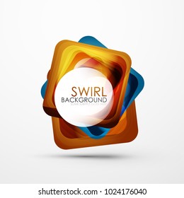 Square swirl abstract banner. Vector minimalistic geometric abstract background