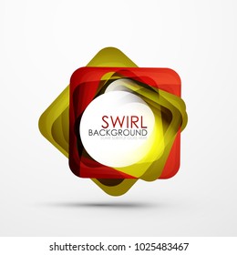 Square swirl abstract banner. Vector minimalistic geometric abstract background