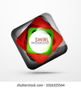 Square swirl abstract banner. Vector minimalistic geometric abstract background