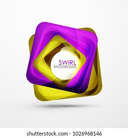 Square swirl abstract banner. Vector minimalistic geometric abstract background