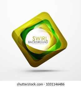 Square swirl abstract banner. Vector minimalistic geometric abstract background