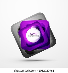 Square swirl abstract banner. Vector minimalistic geometric abstract background