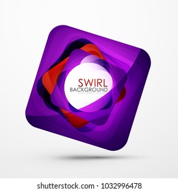 Square swirl abstract banner. Vector minimalistic geometric abstract background
