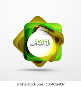 Square swirl abstract banner. Vector minimalistic geometric abstract background