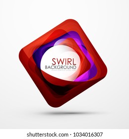 Square swirl abstract banner. Vector minimalistic geometric abstract background