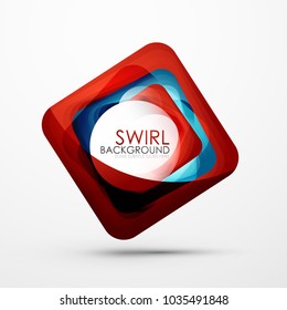Quadratischer, abstrakter Banner mit Schwirl. minimalistischer, geometrischer abstrakter Hintergrund