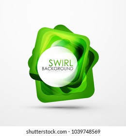 Square swirl abstract banner. Vector minimalistic geometric abstract background