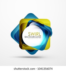 Square swirl abstract banner. Vector minimalistic geometric abstract background