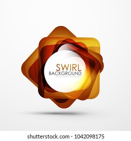 Square swirl abstract banner. Vector minimalistic geometric abstract background