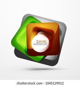 Square swirl abstract banner. Vector minimalistic geometric abstract background